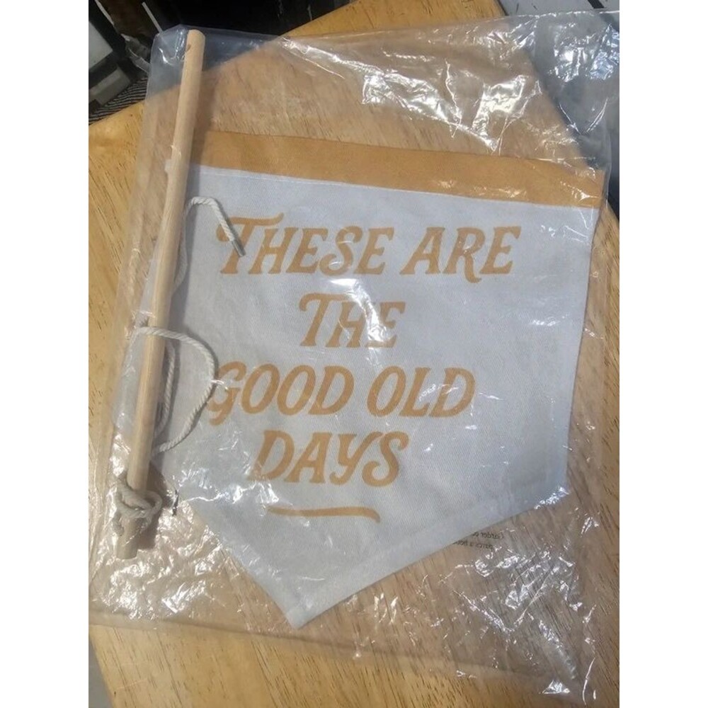 These Are the Good Old Days Canvas Hanging Pennant Wall Decor